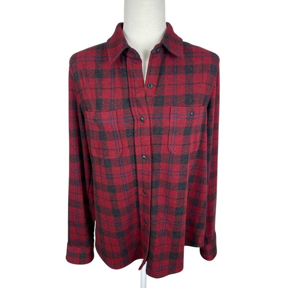 Faherty Tops - Faherty Legend Sweater Shirt Button Up Plaid Stretch Flannel Women's Size Medium